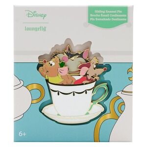 Disney Loungefly Cinderella LUCIFER Gus Jaq Teacup 3" Jumbo Pin LE1800 SEALED